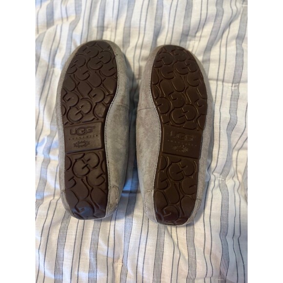 UGG Ansley Slip-On Moccasin Slippers in Light Gray - Size 8 - Picture 10 of 11